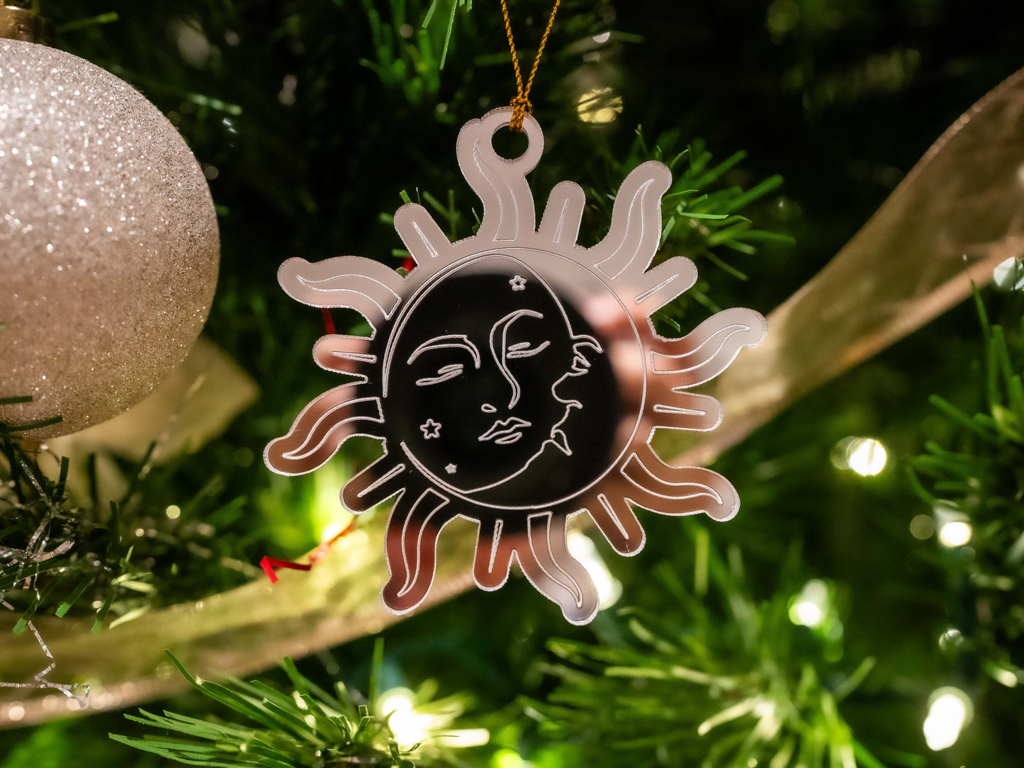 Sun and Moon Star and Crescent Folklore Ornament