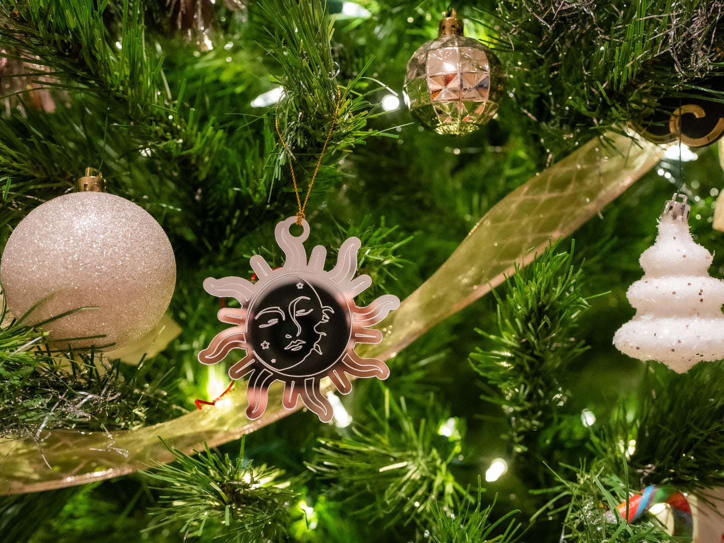Sun and Moon Star and Crescent Folklore Ornament