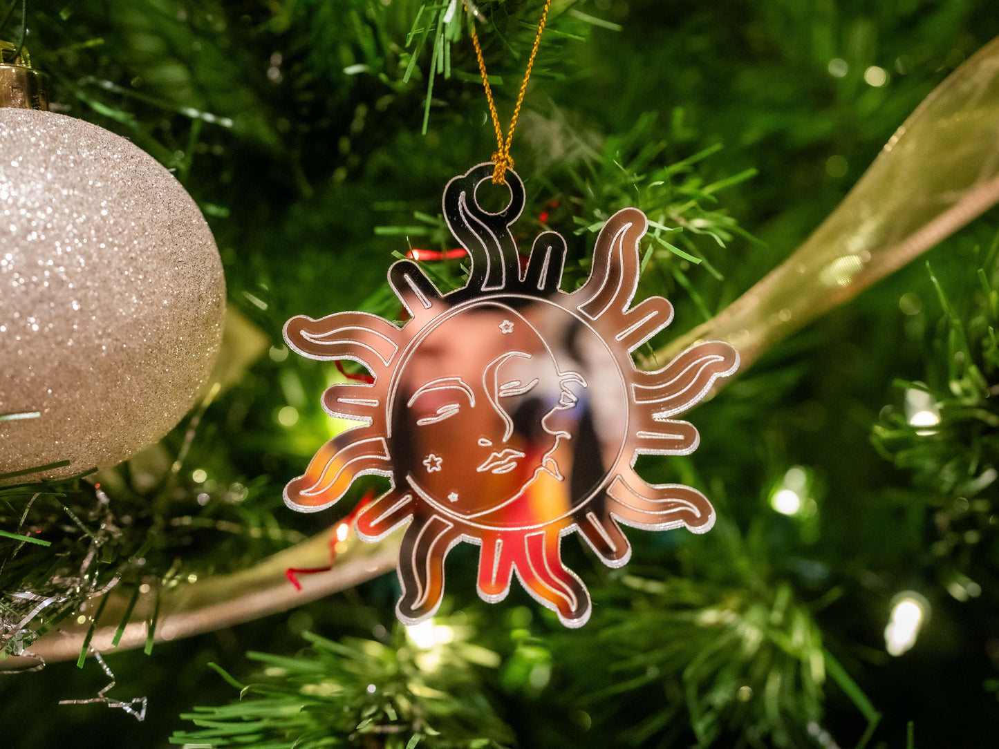Sun and Moon Star and Crescent Folklore Ornament