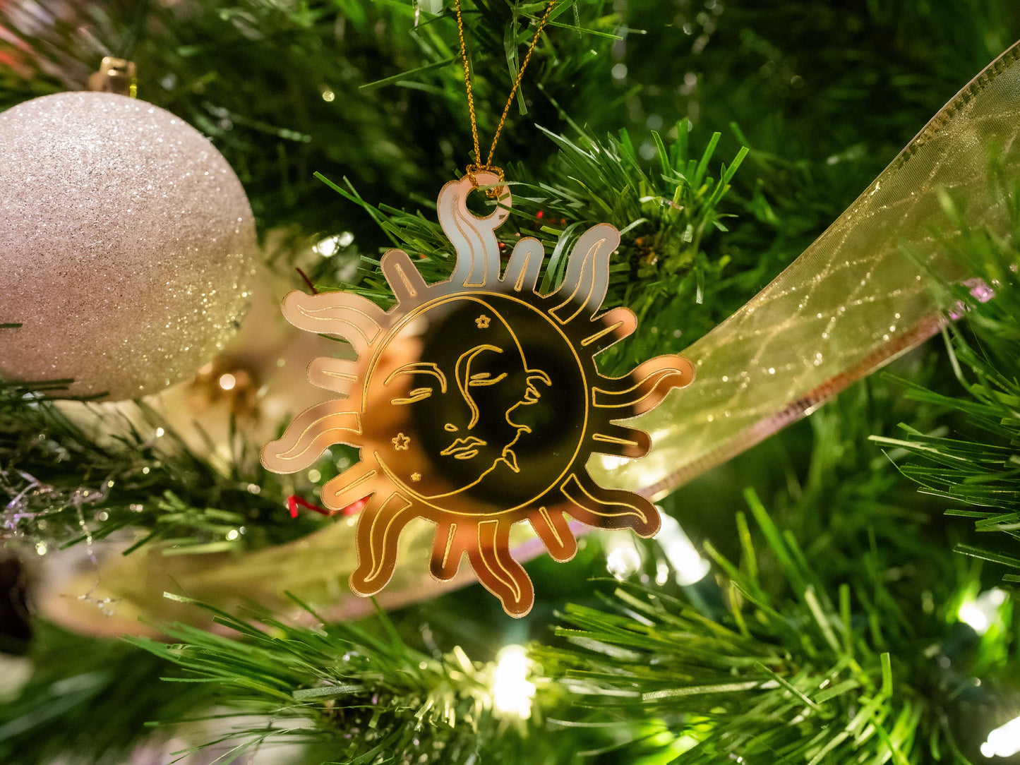 Sun and Moon Star and Crescent Folklore Ornament