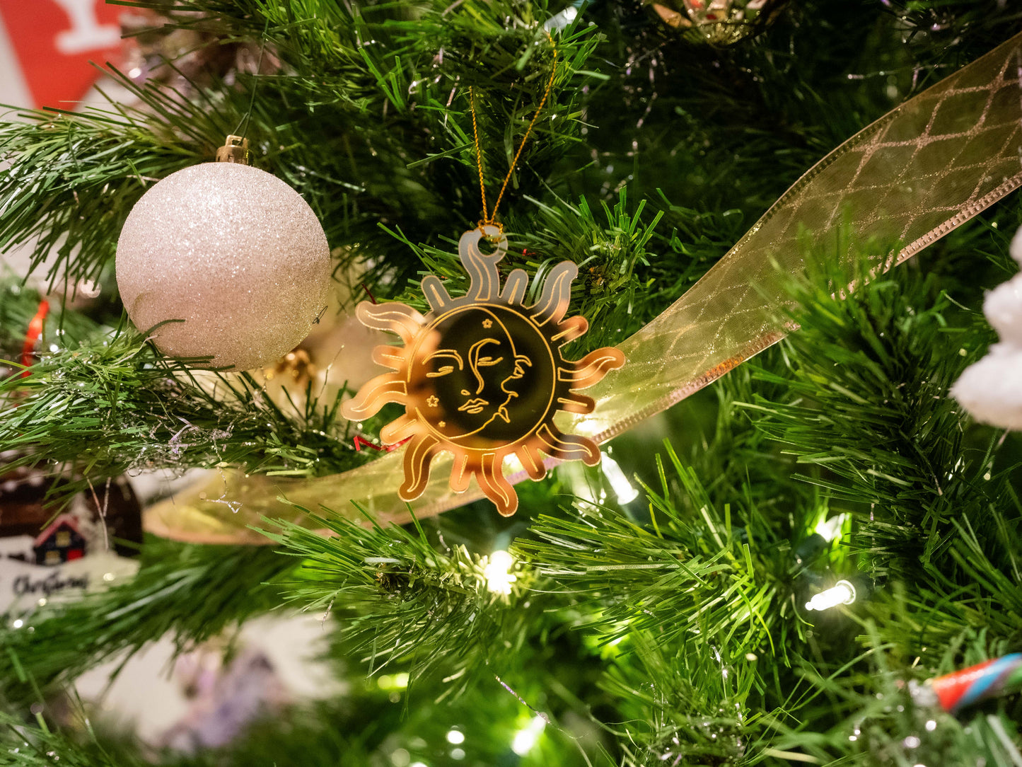 Sun and Moon Star and Crescent Folklore Ornament