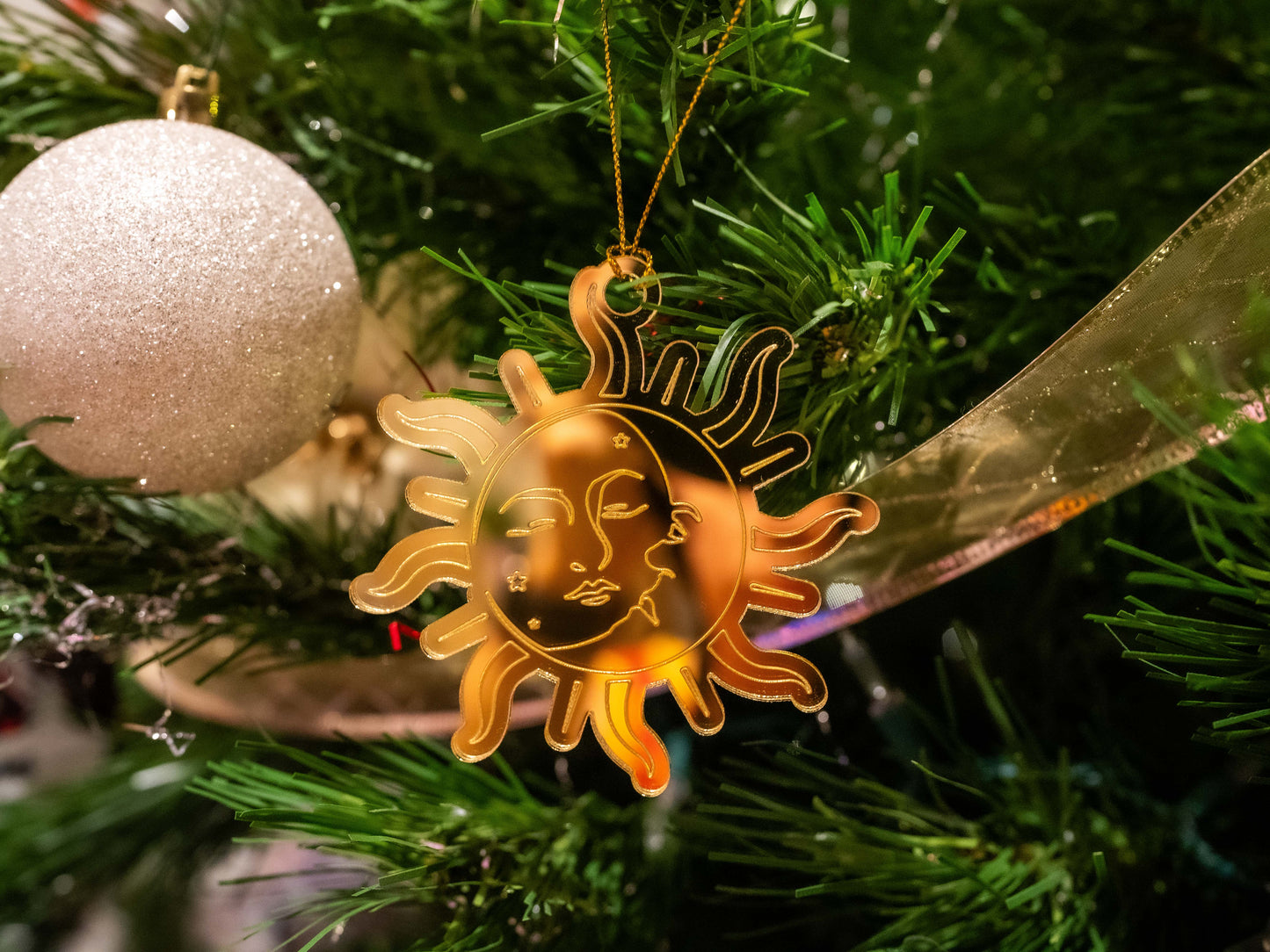 Sun and Moon Star and Crescent Folklore Ornament