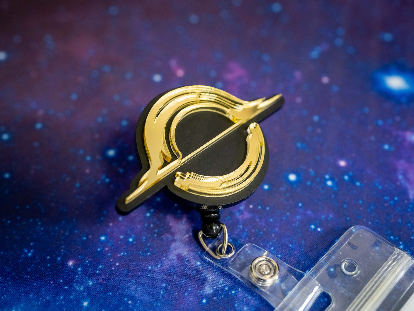 Black Hole Retractable Badge Holder Reel