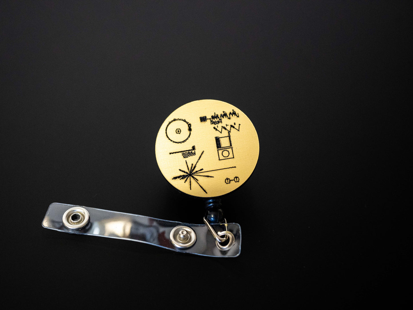 Voyage The Golden Record Retractable Badge Holder Reel Metallic Gold