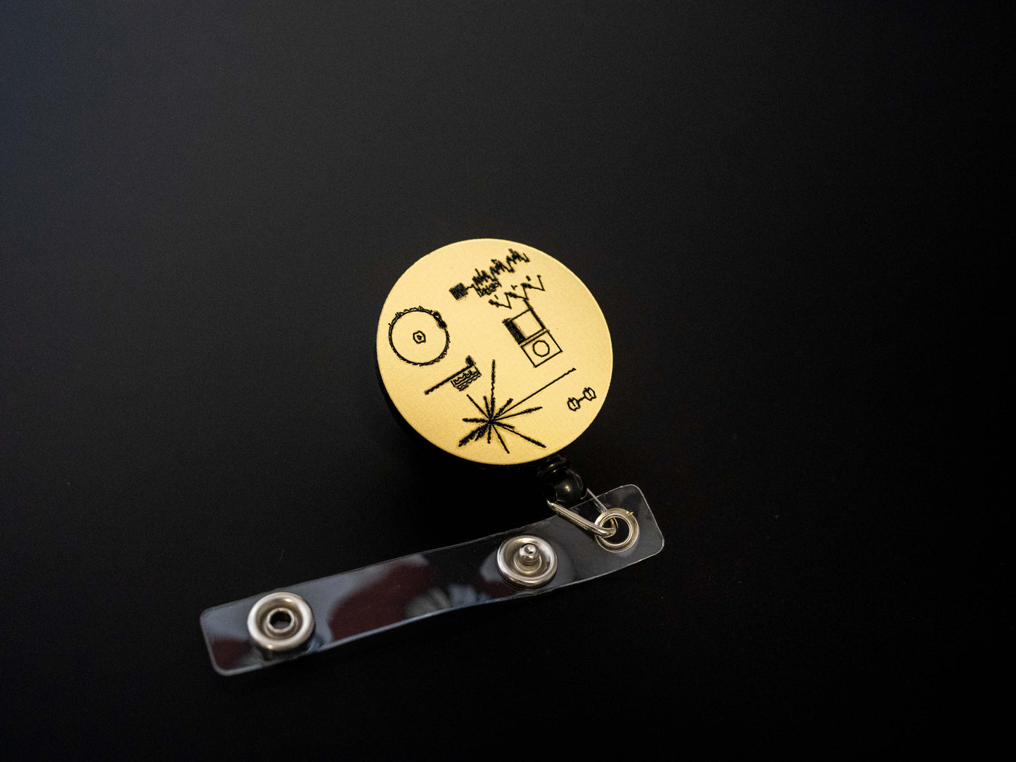 Voyage The Golden Record Retractable Badge Holder Reel Metallic Gold