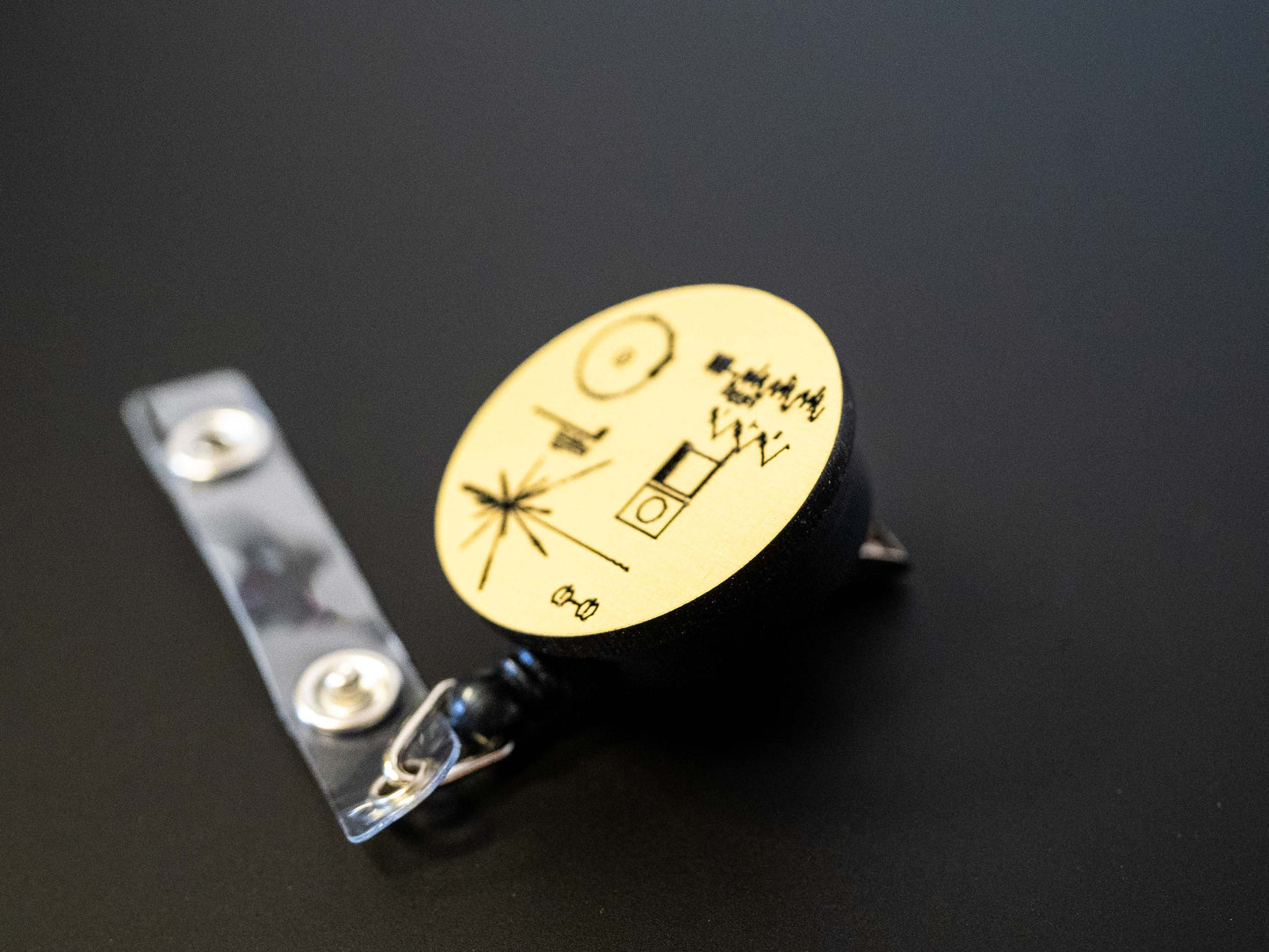 Voyage The Golden Record Retractable Badge Holder Reel Metallic Gold