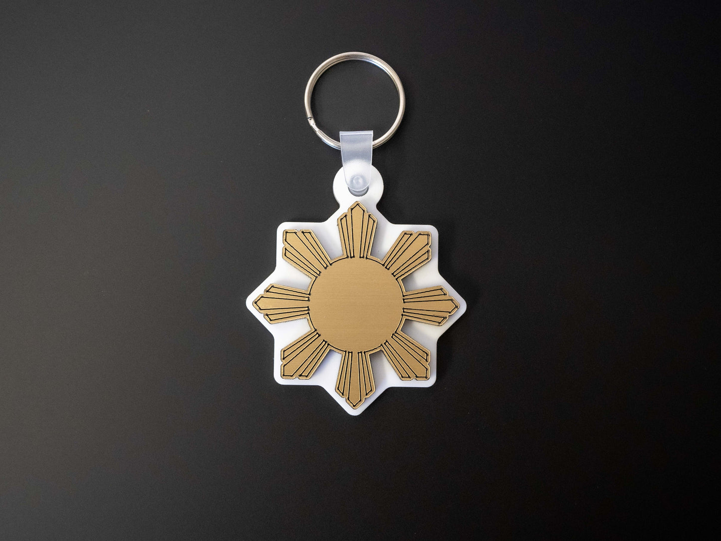 Metallic Gold Filipino Sun Araw Key Chain