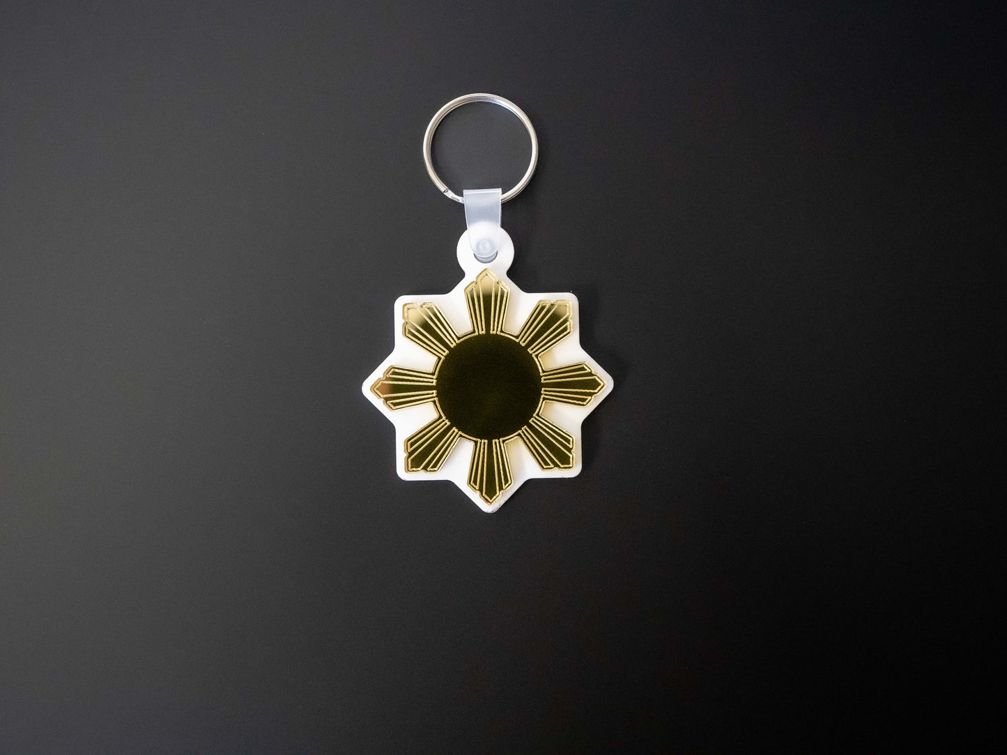 Mirrored Filipino Sun Araw Key Chain