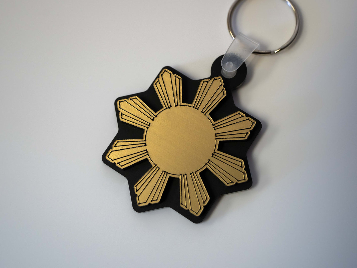 Metallic Gold Filipino Sun Araw Key Chain