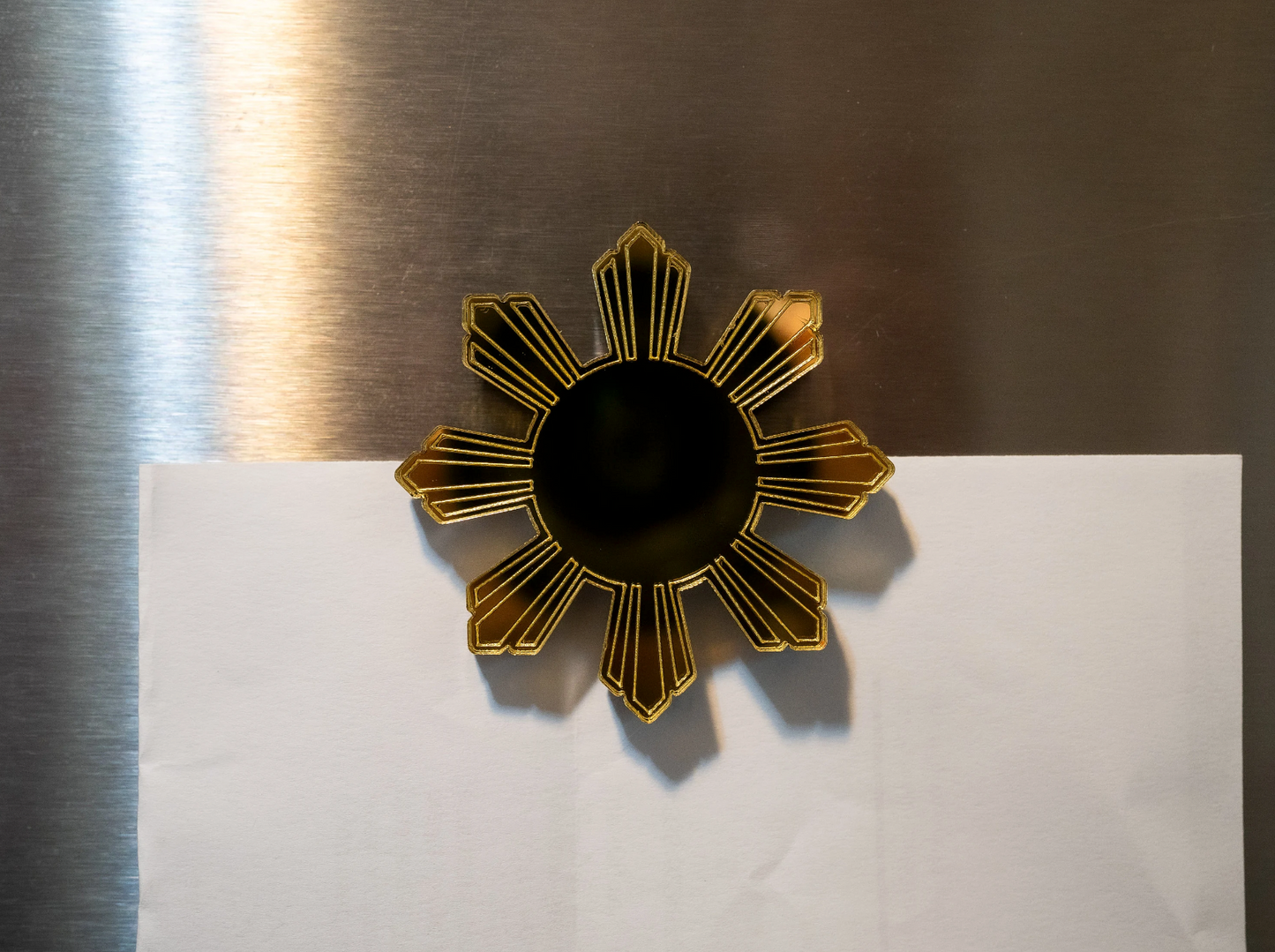 Mirrored Filipino Sun Araw Magnet