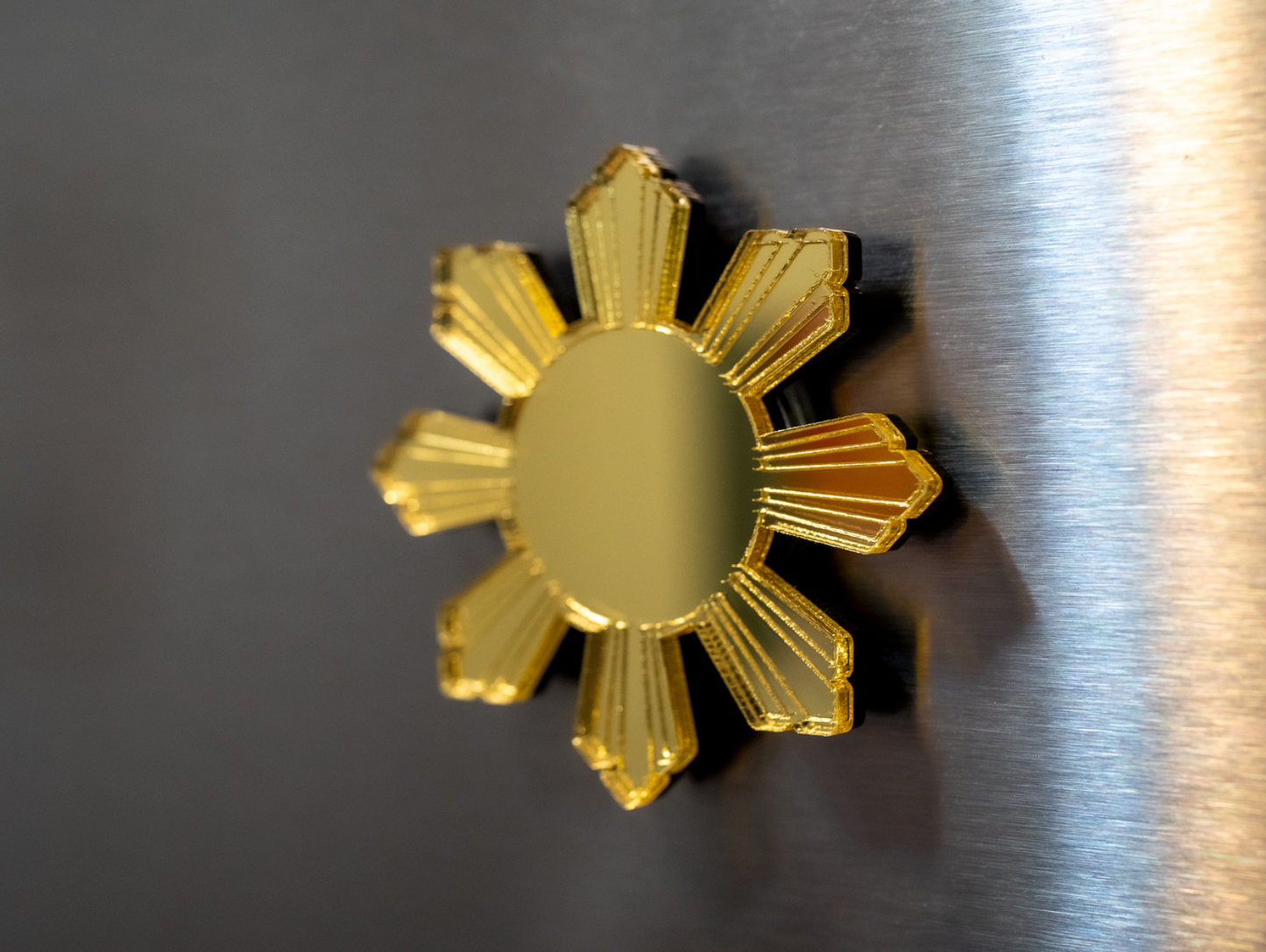 Mirrored Filipino Sun Araw Magnet