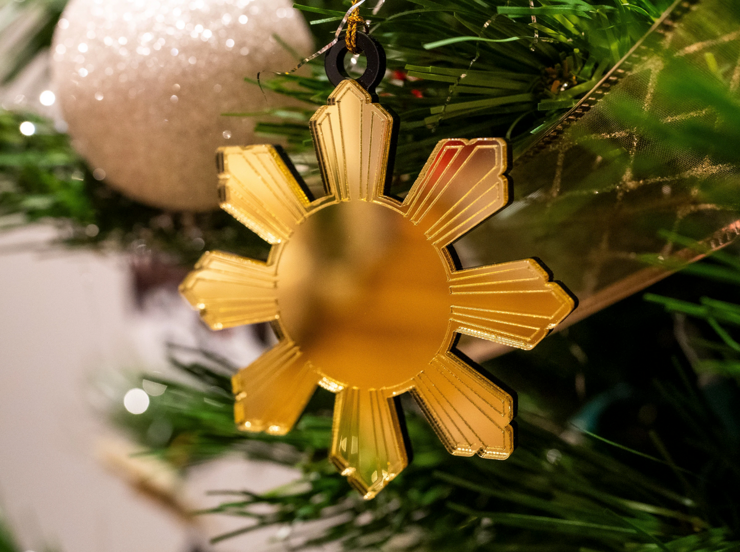 Mirrored Filipino Sun Araw Ornament