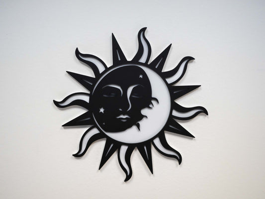 Sun and Moon Star and Crescent Folklore Wall Art