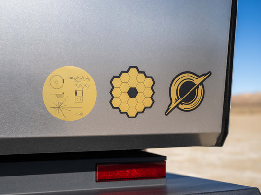 Space Themed Sticker Decals (3-Pack) in Premium Gold Foil