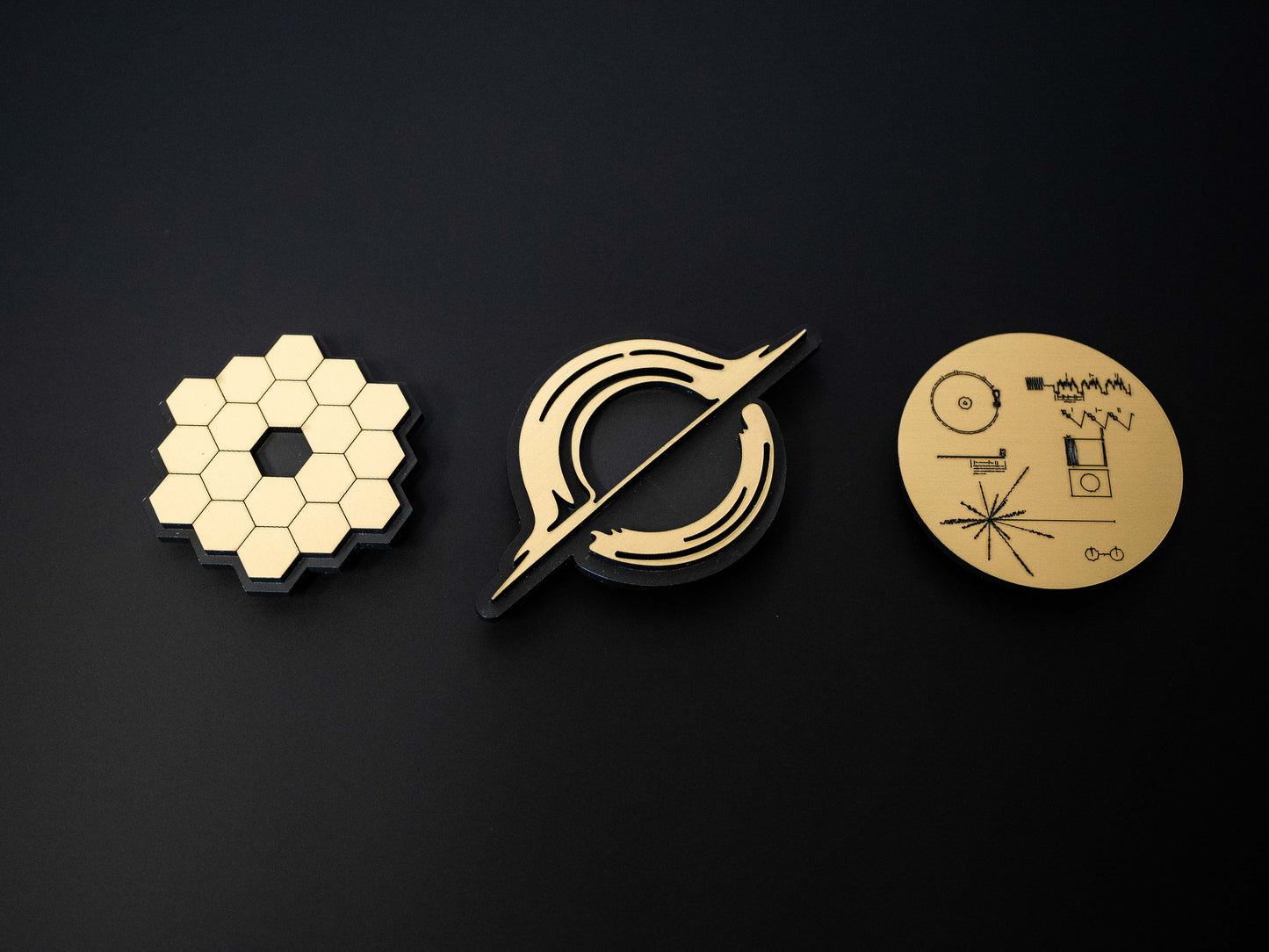 Metallic Gold Space Magnets [3-Pack] JWST Voyager Black Hole