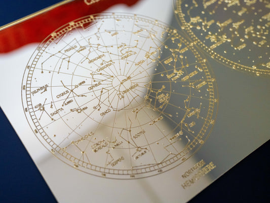 Mirrored Planisphere Horoscope & Constellation Map Wall Art