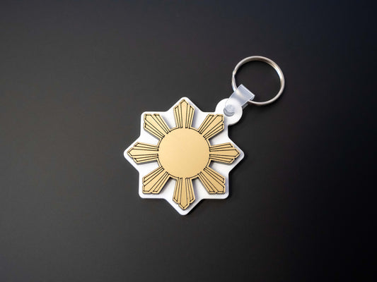 Metallic Gold Filipino Sun Araw  Key Chain