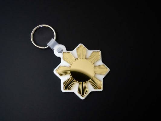 Mirrored Filipino Sun Araw Key Chain